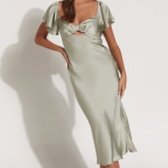 Showpo Emberlynn Sage Midi Dress - Picture 1 of 2
